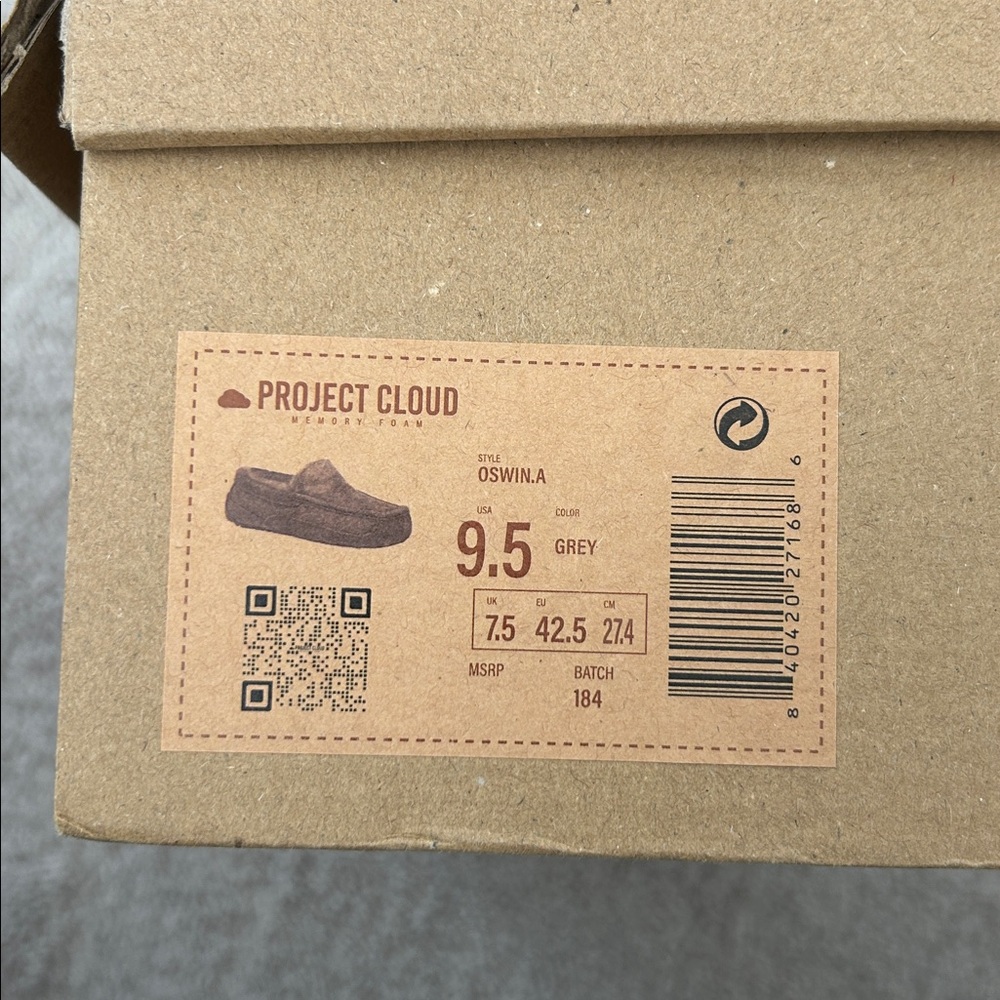 Project cloud Men's memory foam Gray Slippers NWT - image 5